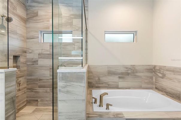 Bathroom, Glass Shower, Interior, Marble Walls