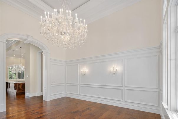 Chandelier, Interior, Wood Texture Flooring