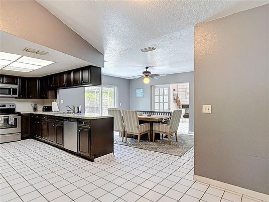 Dining room, Interior, Kitchen, Stainless Steel Appliances