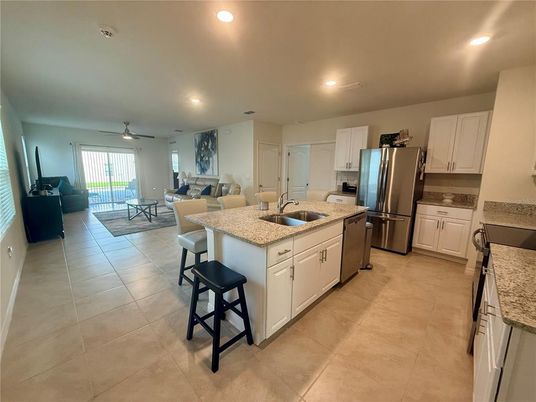 Dining room, Interior, Kitchen, Living room, Recessed Lighting, Stainless Steel Appliances