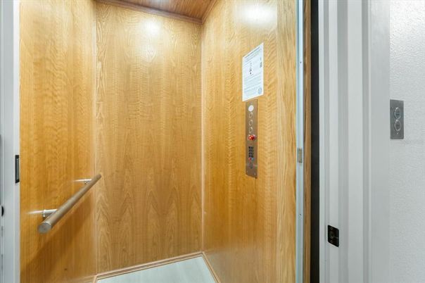 Elevator, Interior, Wooden Walls