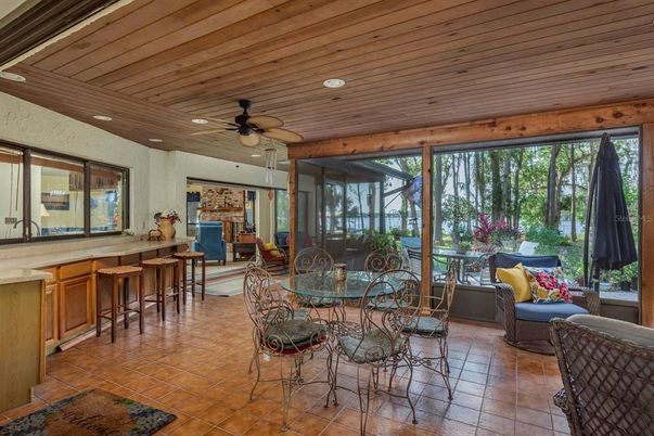 Dining room, Interior, Recessed Lighting, Wooden Ceilings