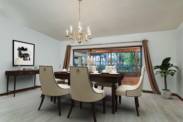 Chandelier, Dining room, Interior, Wood Texture Flooring