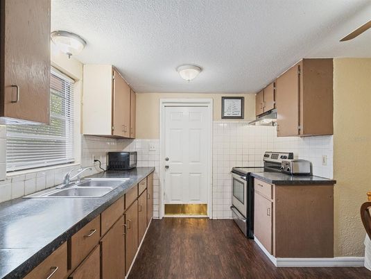 Interior, Kitchen, Wood Texture Flooring