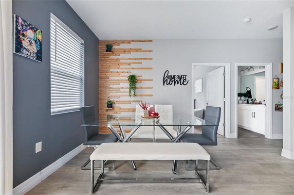 Dining room, Interior, Wood Texture Flooring, Wooden Walls