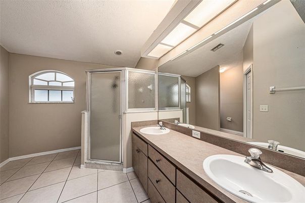 Bathroom, Dual Sink Vanities, Glass Shower, Interior