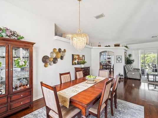 Chandelier, Dining room, Interior, Living room, Wood Texture Flooring