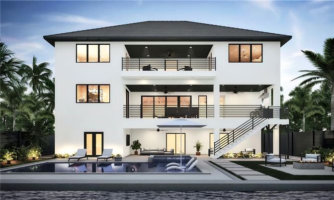 Exterior, Facade, Pool, Modern