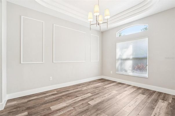 Chandelier, Empty room, Interior, Wood Texture Flooring
