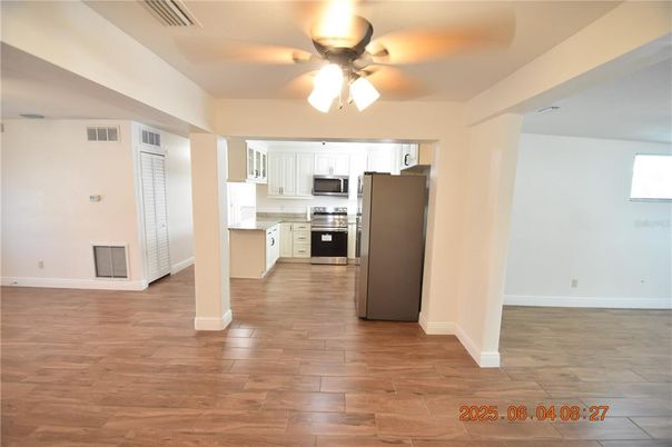 Interior, Kitchen, Stainless Steel Appliances, Wood Texture Flooring