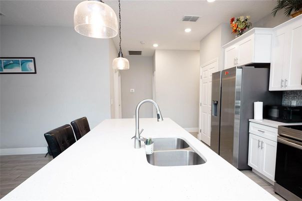 Interior, Kitchen, Pendant Lights, Recessed Lighting, Stainless Steel Appliances