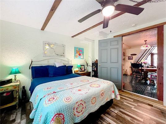 Bedroom, Interior, Wooden Beams, Wood Texture Flooring