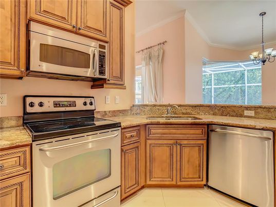 Chandelier, Interior, Kitchen, Stainless Steel Appliances