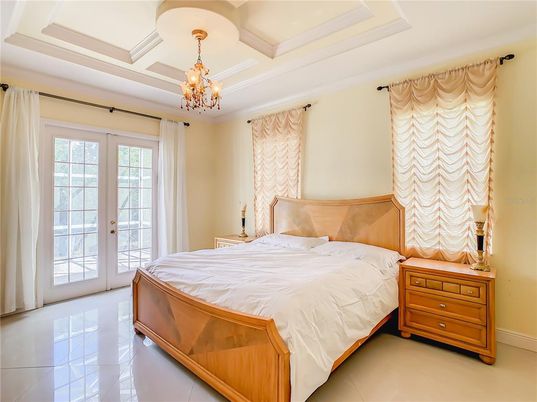 Bedroom, Chandelier, Interior