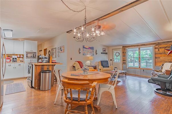 Chandelier, Dining room, Interior, Kitchen, Wood Texture Flooring
