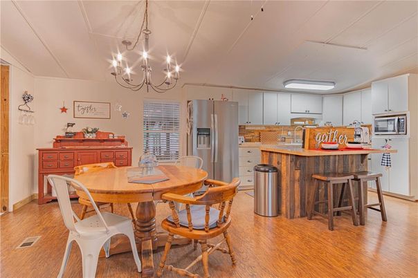Chandelier, Dining room, Interior, Kitchen, Wood Texture Flooring