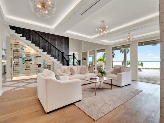 Chandelier, Interior, Living room, Water, Wood Texture Flooring
