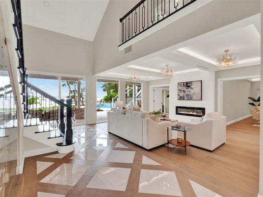 Chandelier, Fireplace, Interior, Living room, Wood Texture Flooring
