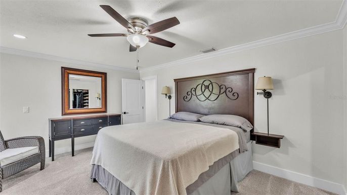 Bedroom, Interior, Recessed Lighting