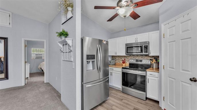Interior, Kitchen, Stainless Steel Appliances, Wood Texture Flooring