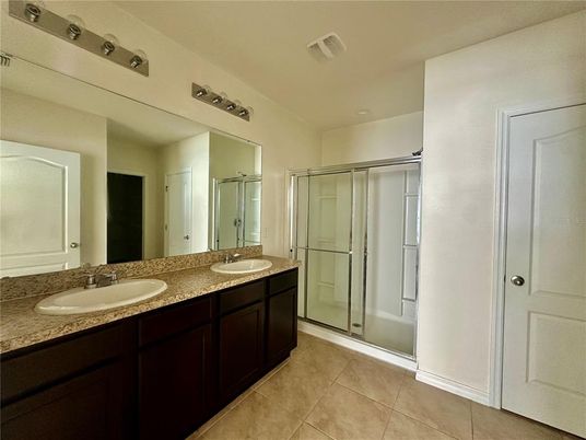 Bathroom, Dual Sink Vanities, Glass Shower, Interior
