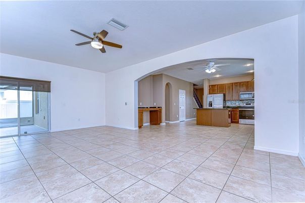 Empty room, Interior, Kitchen, Recessed Lighting