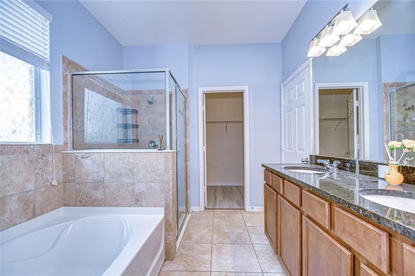Bathroom, Dual Sink Vanities, Glass Shower, Interior