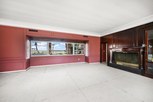 Empty room, Fireplace, Interior