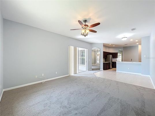 Empty room, Interior, Kitchen, Recessed Lighting