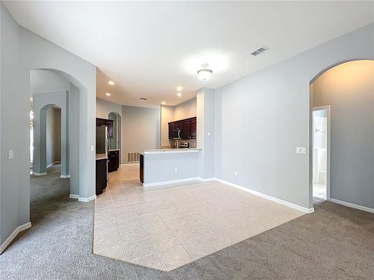 Empty room, Interior, Kitchen, Recessed Lighting