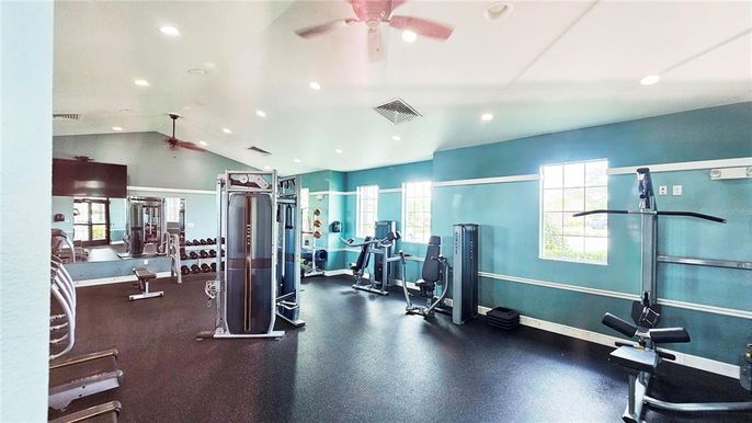 Fitness Equipment, Gym, Interior, Recessed Lighting