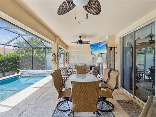 Dining room, Glass Ceilings, Interior, Pool, Recessed Lighting, Sun Room