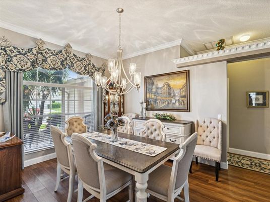 Chandelier, Dining room, Interior, Wood Texture Flooring