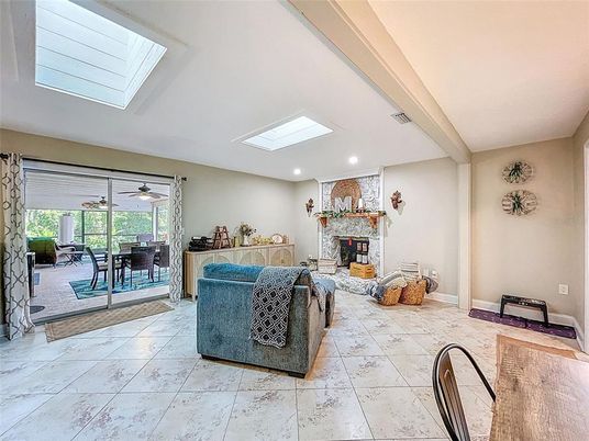 Dining room, Fireplace, Interior, Living room, Recessed Lighting