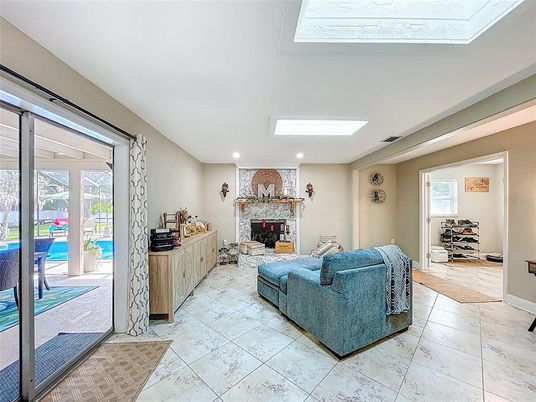 Fireplace, Interior, Living room, Recessed Lighting