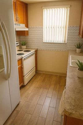 Interior, Kitchen, Wood Texture Flooring