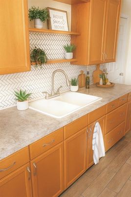 Interior, Kitchen, Wood Texture Flooring