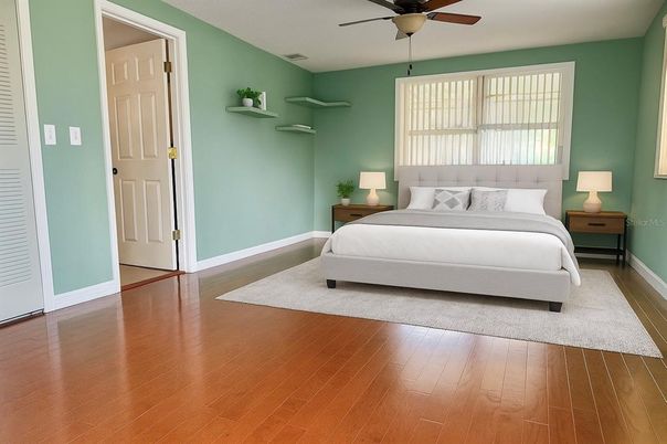 Bedroom, Interior, Wood Texture Flooring