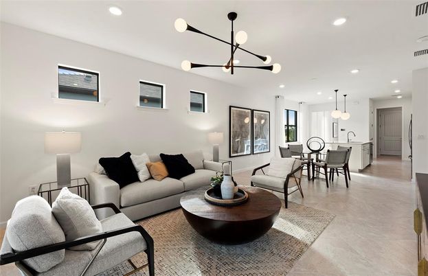 Dining room, Interior, Kitchen, Living room, Pendant Lights, Recessed Lighting
