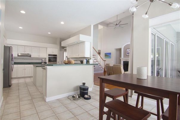 Dining room, Interior, Kitchen, Recessed Lighting, Stainless Steel Appliances