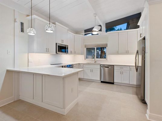 Interior, Kitchen, Pendant Lights, Stainless Steel Appliances