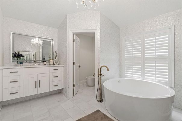 Bathroom, Dual Sink Vanities, Free Standing Baths, Interior