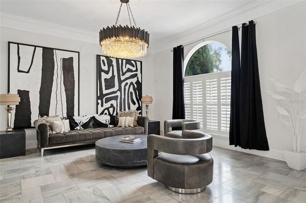 Chandelier, Interior, Living room, Marble