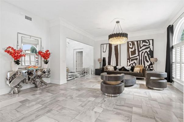 Chandelier, Interior, Living room, Marble
