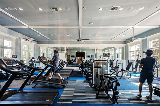 Fitness Equipment, Gym, Interior, Recessed Lighting