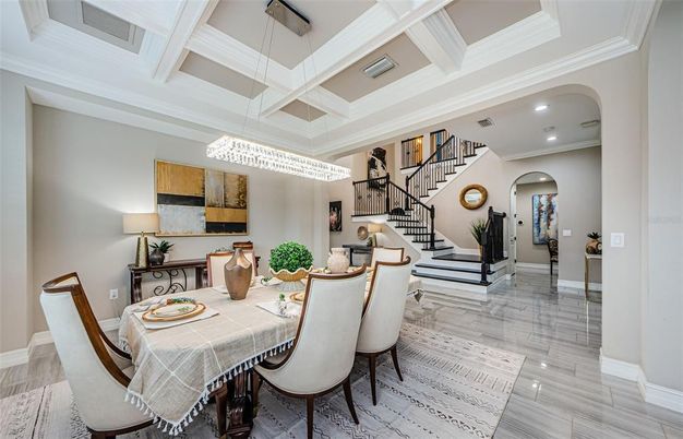 Chandelier, Dining room, Interior, Pendant Lights, Recessed Lighting