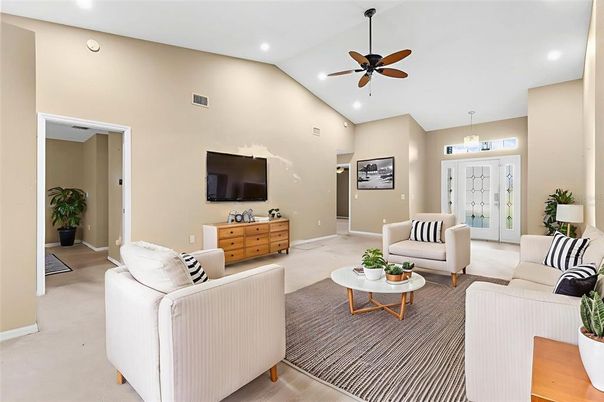 Interior, Living room, Recessed Lighting