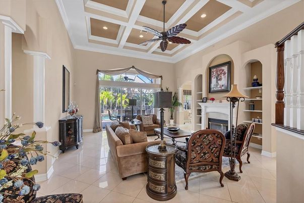 Fireplace, Interior, Living room, Recessed Lighting