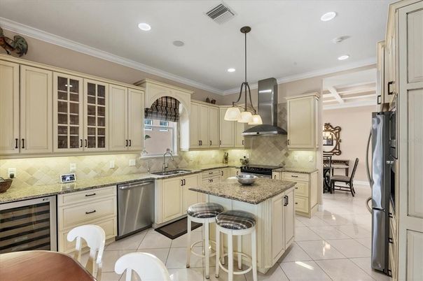 Interior, Kitchen, Pendant Lights, Recessed Lighting, Stainless Steel Appliances