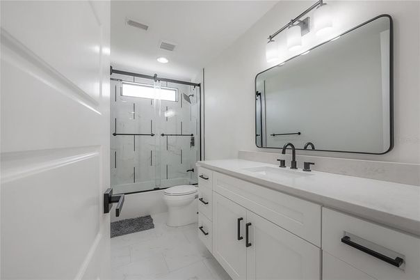 Bathroom, Glass Shower, Interior, Marble, Recessed Lighting